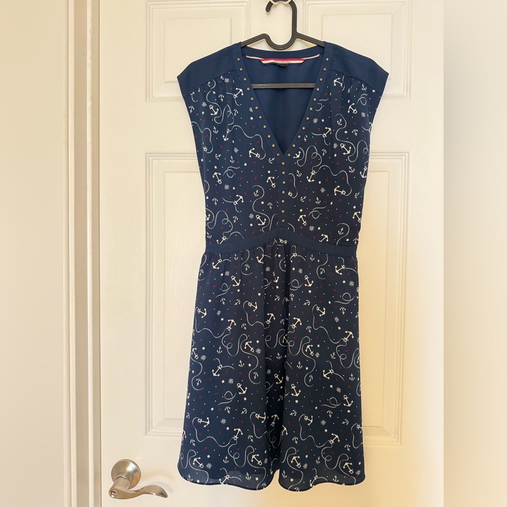 Tommy Hilfiger Navy Dress with Anchor Pattern